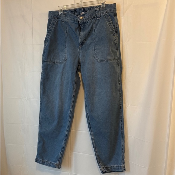 Old Navy OG Chino Pants Womens Large High Rise Ankle Casual Elastic Waist Denim - Picture 2 of 11